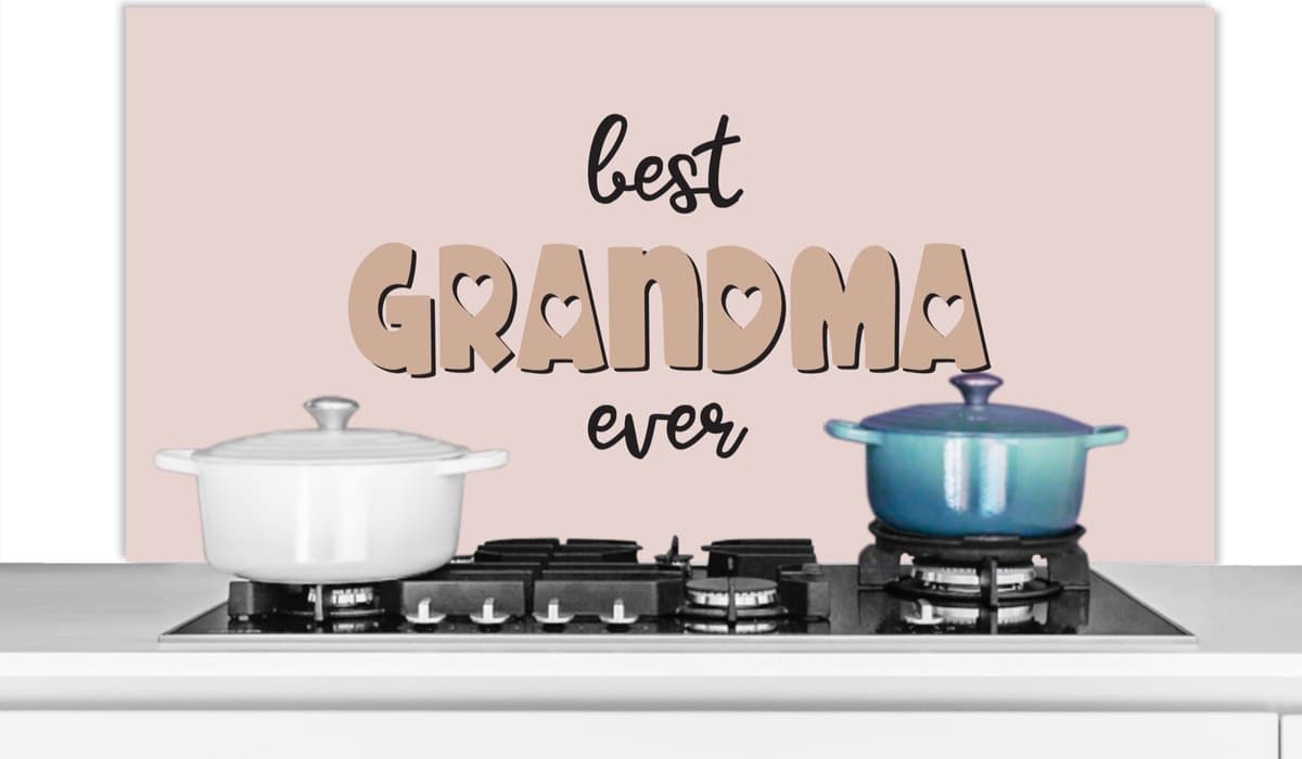 KitchenYeah Spatscherm 120x60 cm - Best Grandma Ever - Aluminium