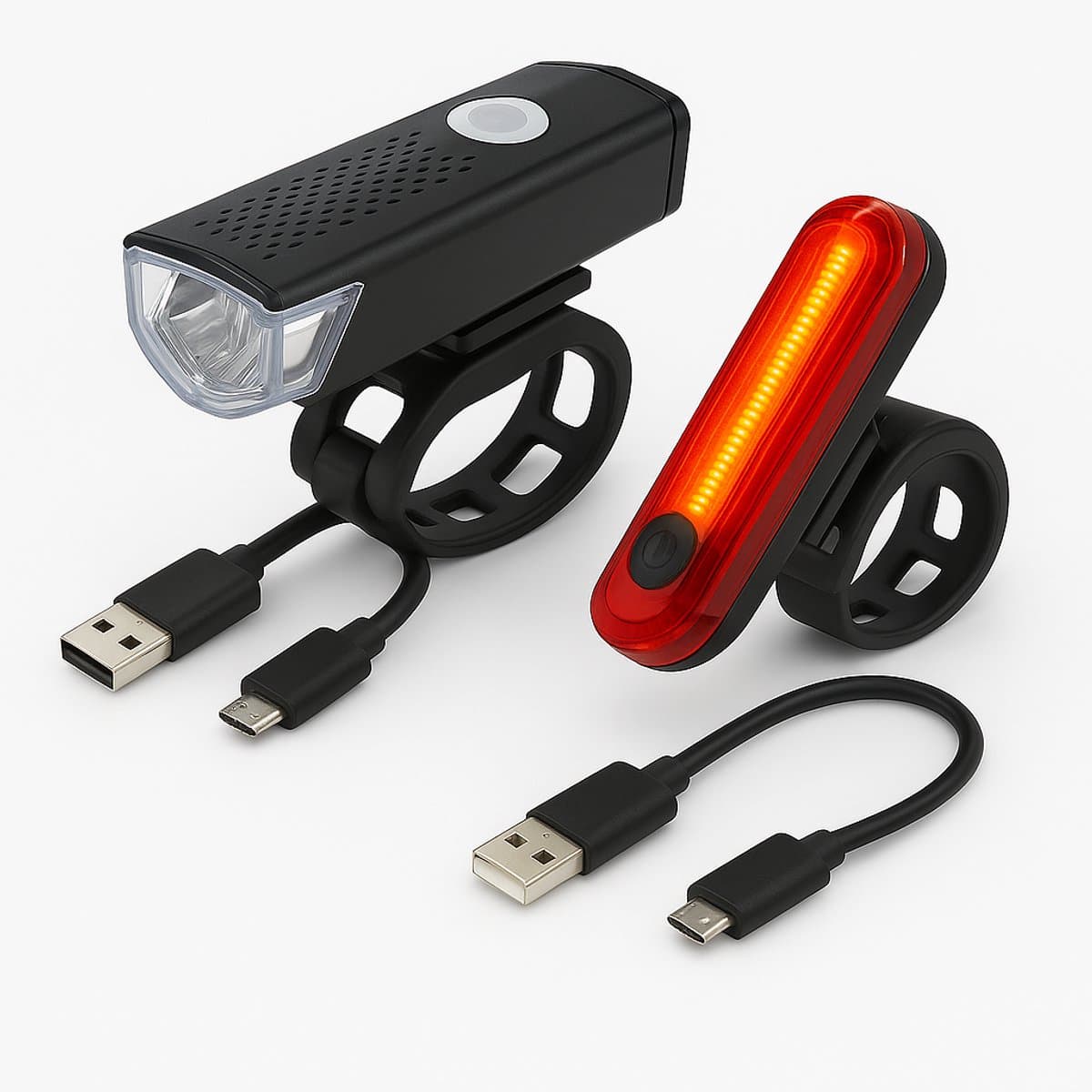 Fietslamp Set – LED Voorlamp & Koplamp Fiets – Superhelder 400 Lumen – Oplaadbaar via USB – Waterdicht – 3 Lichtstanden – Veilig Dag & Nacht