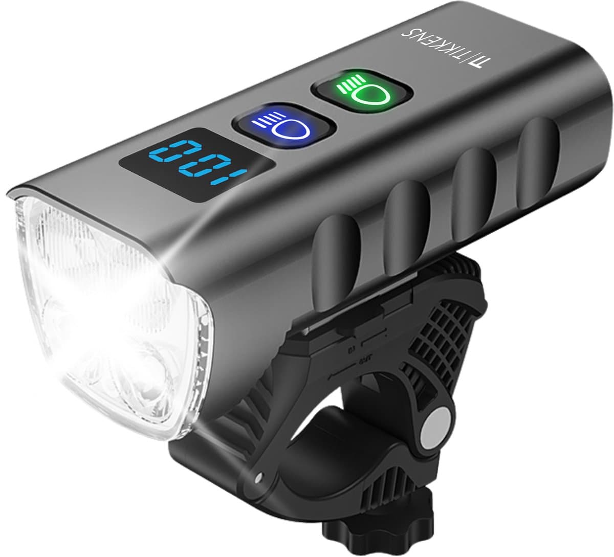 Tikkens LED Fietsverlichting 1600 Lumen - Fietslamp USB Oplaadbaar - Fietsverlichting met Powerbank - Voorlicht MTB & Racefiets Verlichting - Waterdicht Fietslicht