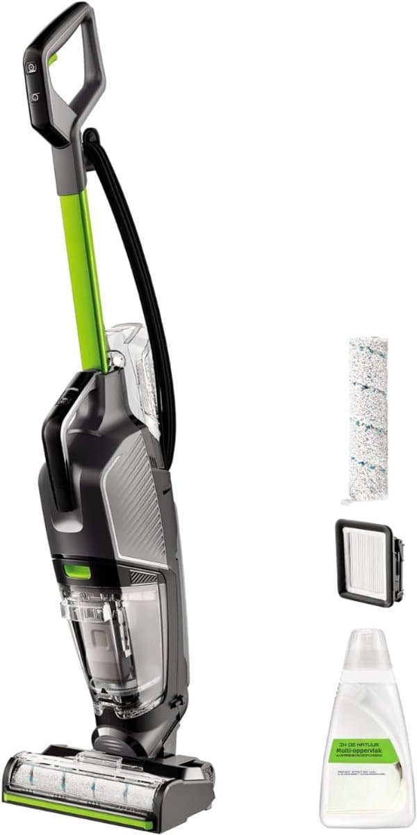 SAVI® Steelstofzuiger met snoer - Steelstofzuiger - Stofzuiger - Grijs /Groen- 25cm x 27cm x 112cm