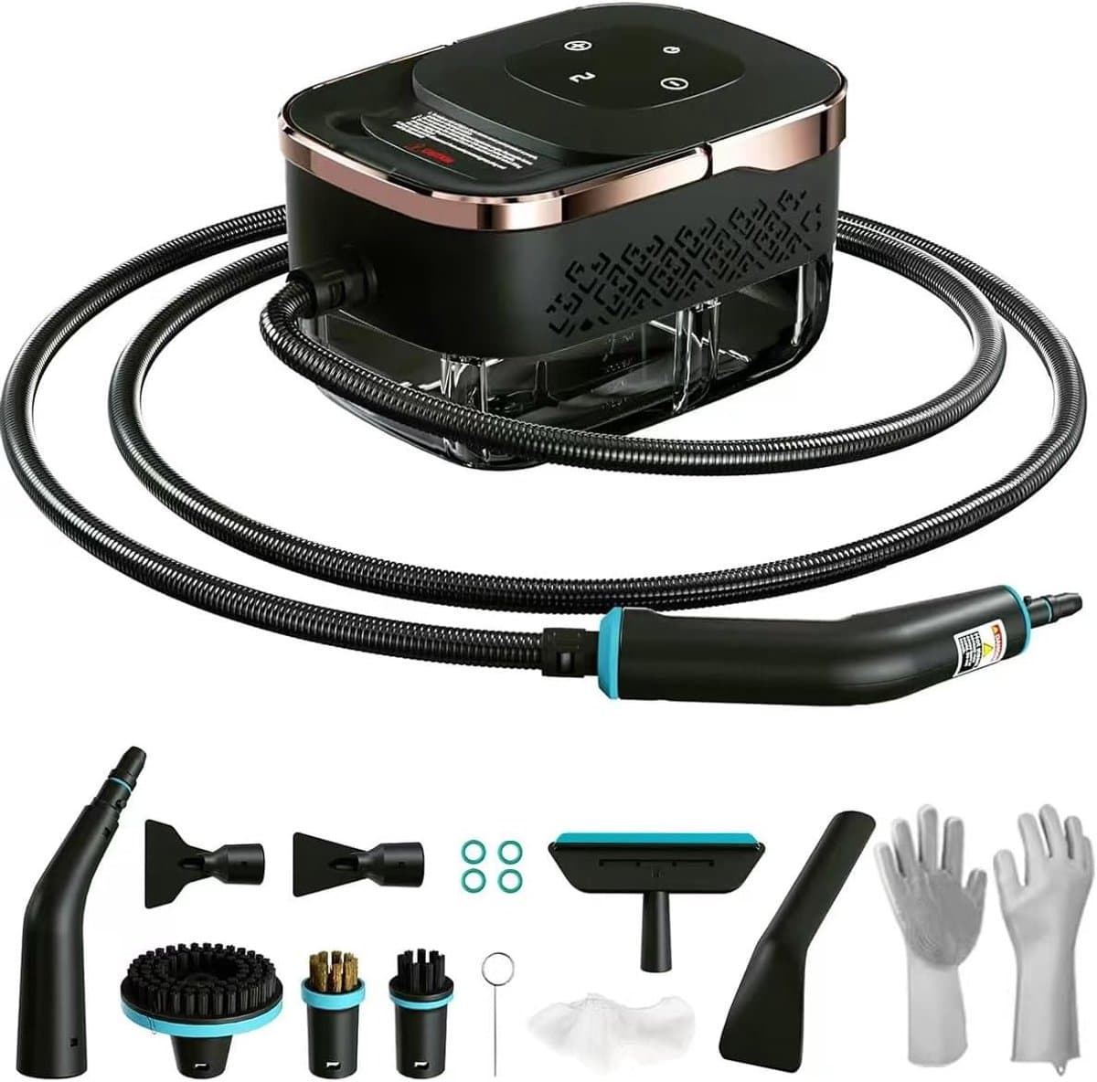 Elumi Handstoomreiniger Plus - Reinigingsmachine - Stoomapparaat Vloer/Bank/Badkamer/Keuken - Handstomer - Stoomreiniger badkamer - Vlekkenreiniger - Diverse opzetstukken