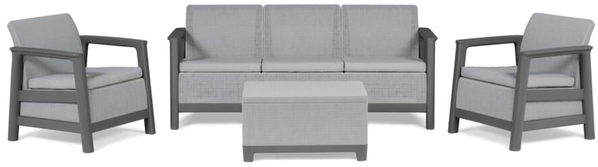 Keter Scandi Linea 5-zits Loungeset - Lichtgrijs