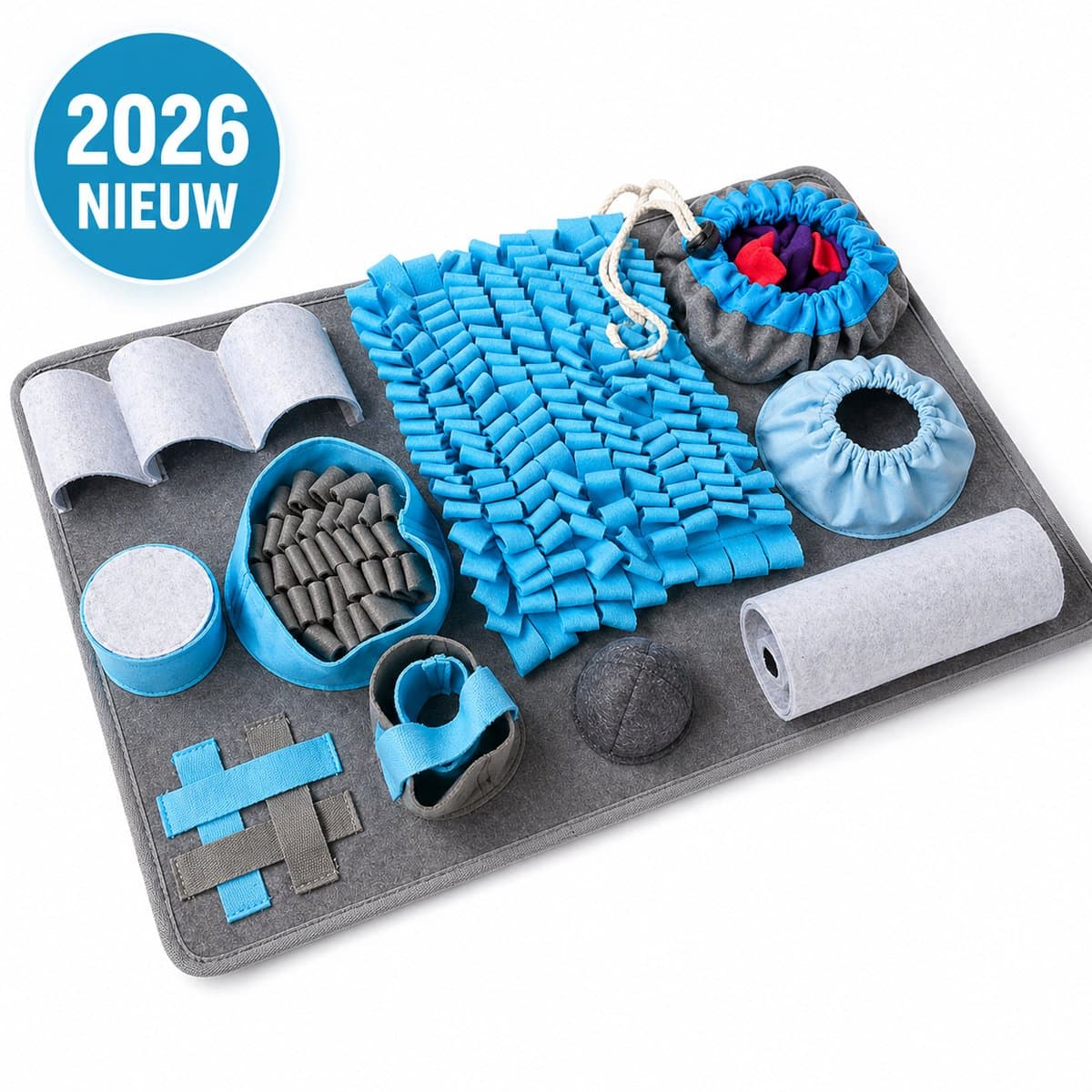 Snuffelmat Hond - Intelligentiespeelgoed met 10 Functies - Denkspel & Slow Feeder - Anti Verveling