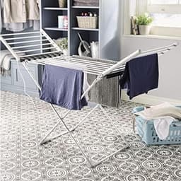 Productfoto van Elektrische Handdoekradiator - Handdoekwarmer Droogrek - Kleding Drogen - Inklapbaar Aluminium - 94 cm Hoog - Wit