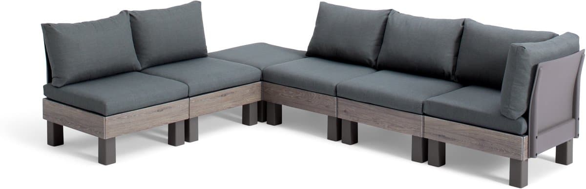 Keter Loungeset 6 personen - modulair kunststof met groene kussens