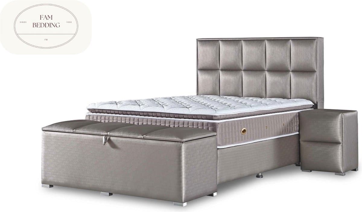 Opberg Boxspring Scarlett zonder matras Taupe 180x200