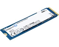 Kingston NV2 SSD - 500GB - M.2 NVMe - PCIe Gen 4.0 x4 - Leessnelheid 5000 MB/s - Schrijfsnelheid 3000 MB/s - 3D NAND