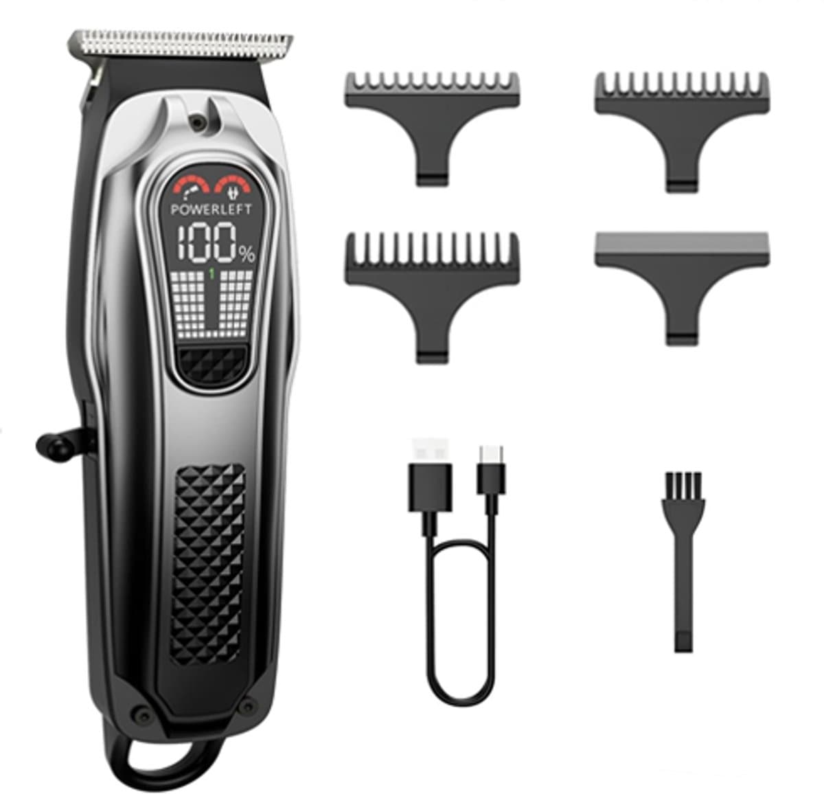 Tondeuse - Haartrimmer - Tondeuse mannen - Professionele Draadloze Tondeuse - Professionele Haar Baardtrimmer - Zero Gapped Trimmer - Grijs - Barber Hair Clipper - Perfect voor Feestdecoratie - Kerstcadeaus - Kerst