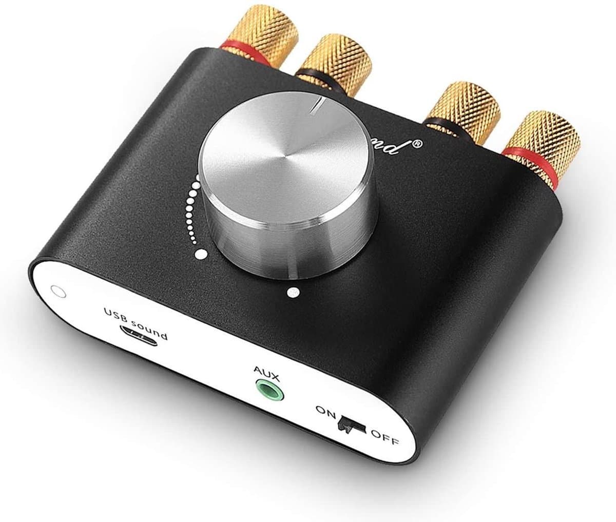 DrPhone NB Mini Fosi - Bluetooth 5.0 - Stereo HiFi - Digitale Versterker 2.0 kanaal 50W × 2 met AUX / USB /Draadloze audio-ontvanger met Voeding 12V/5A