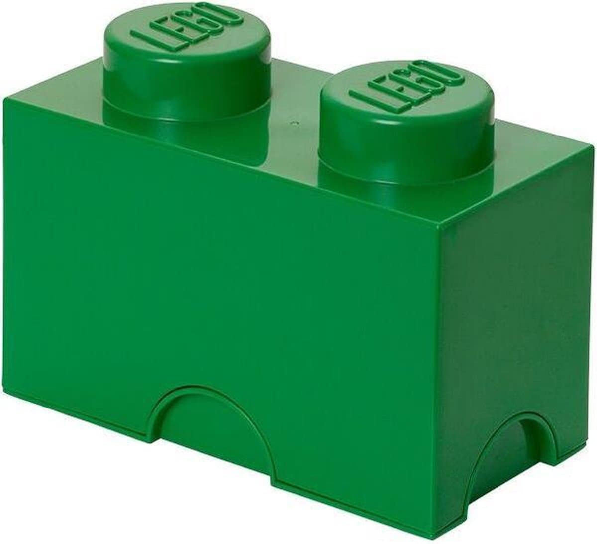 Room Copenhagen LEGO Storage Brick 2 Groen - Stapelbare opbergdoos