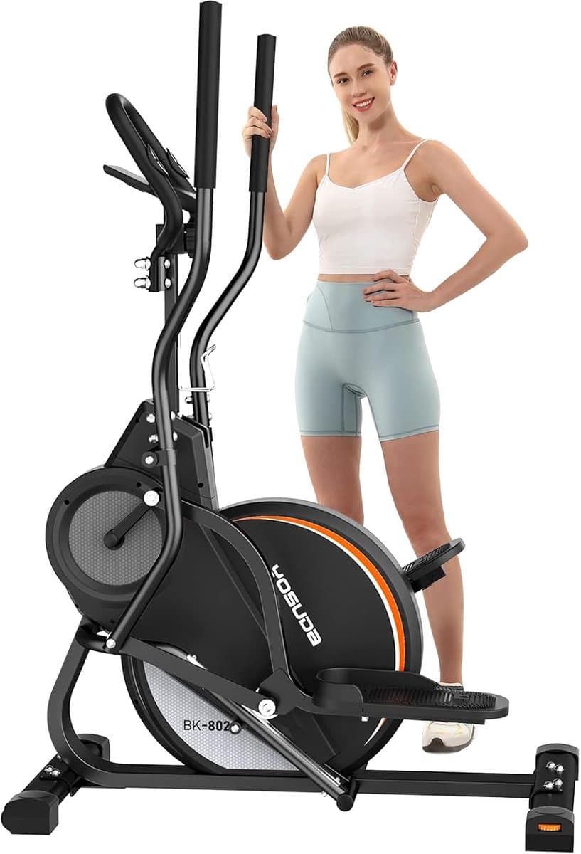 YOSUDA crosstrainer voor thuis – testwinnaar, 3-in-1 (ellipsentrainer + stepper + stairmaster), 16 weerstandsniveaus, 8 kg vliegwiel, ultrastil magneetweerstand, 45° helling, polssensor, LCD-monitor