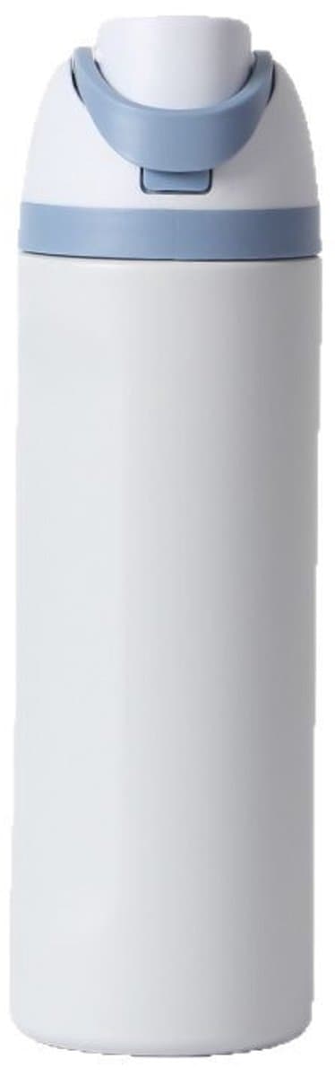 Geïsoleerde roestvrijstalen waterfles met rietje voor sport, reizen en school, BPA-vrij, 750 ml, blauw