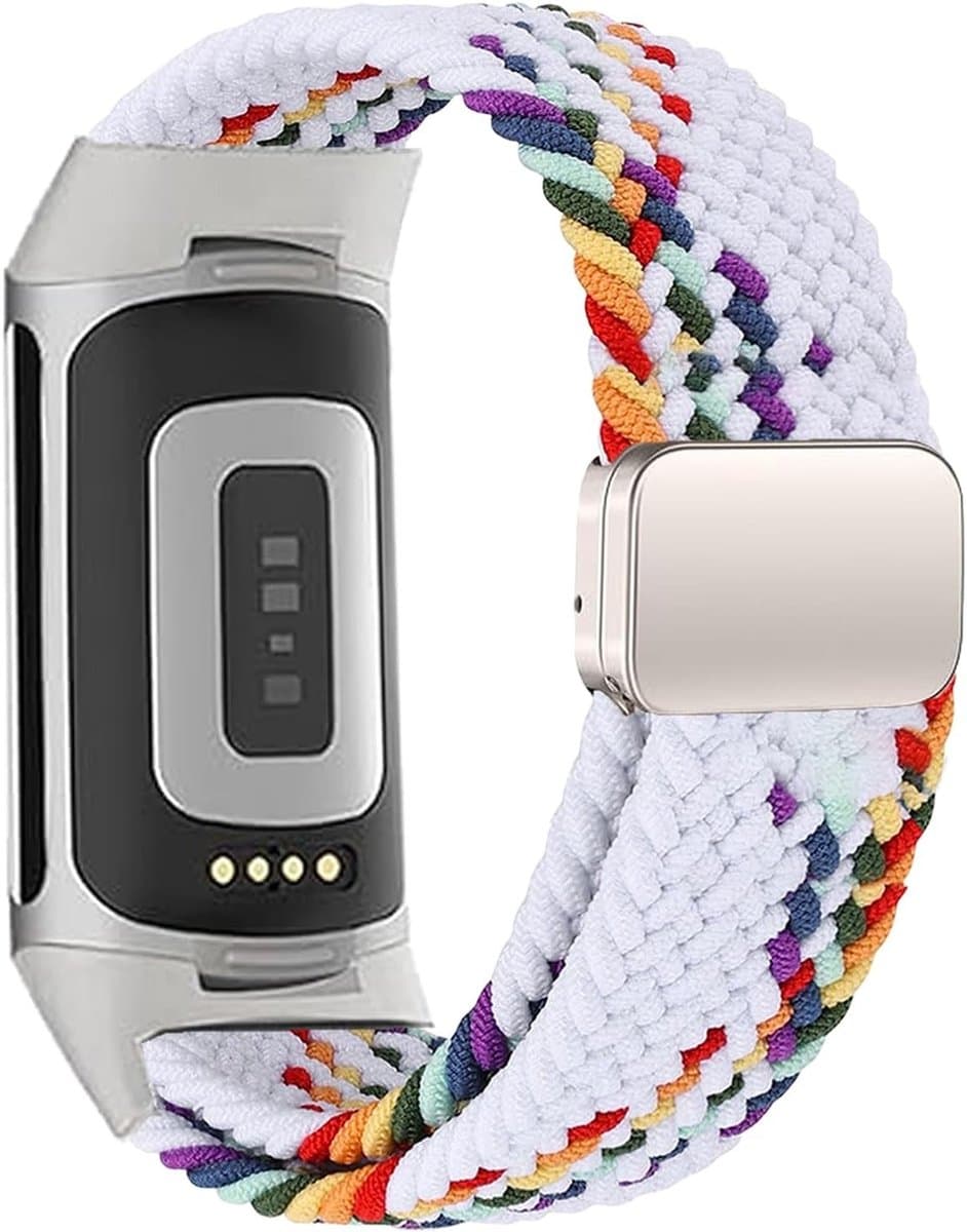 Verstelbare en Comfortabele Nylon Horlogeband voor Fitbit Charge 5 en 6 - Magnetische Stretchy Loop Straps voor Dames en Heren, Ideaal voor Fitness Tracker Gebruik