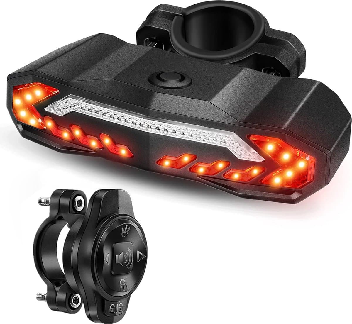 YONO Fiets Achterlicht met Knipperlicht en Fietsalarm - Richtingaanwijzer - Afstandsbediening - Anti Diefstal Alarm - Usb Oplaadbaar