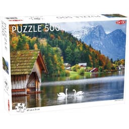 Productfoto van Tactic Puzzel Landscape Swans on a Lake 500st