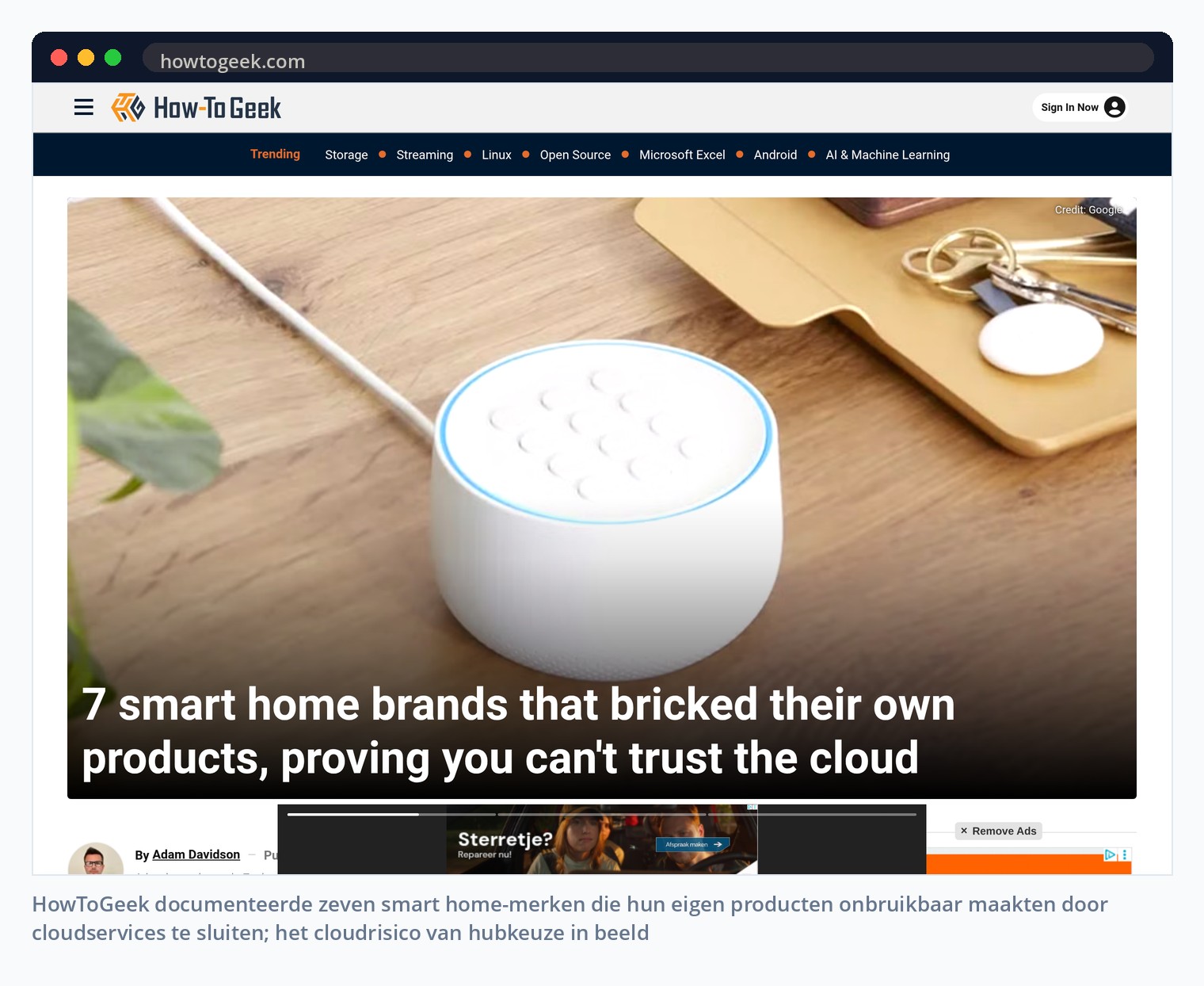 HowToGeek documenteerde zeven smart home-merken die hun eigen producten onbruikbaar maakten door cloudservices te sluiten; het cloudrisico van hubkeuze in beeld
